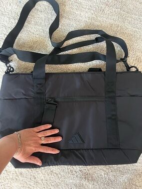 New adidas .Black Quilted Sports Tote Bag with Adjustable Strap